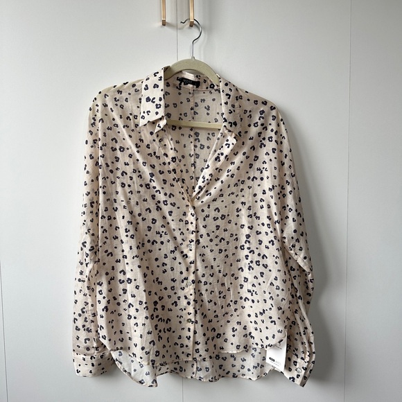 MOTF Beige Leopard Print Blouse (BNWT) - Picture 1 of 3